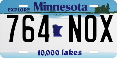 MN license plate 764NOX