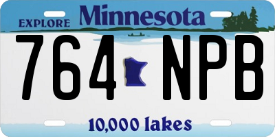 MN license plate 764NPB