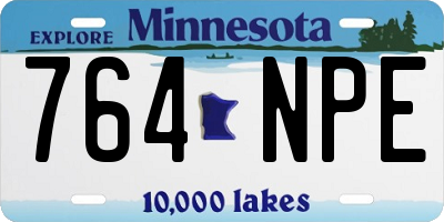 MN license plate 764NPE