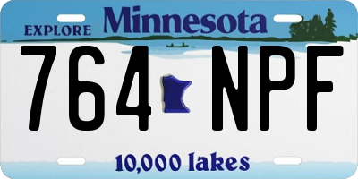 MN license plate 764NPF