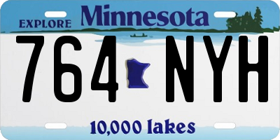 MN license plate 764NYH