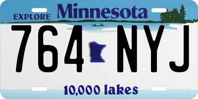 MN license plate 764NYJ