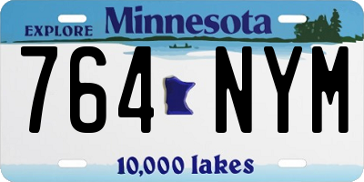 MN license plate 764NYM