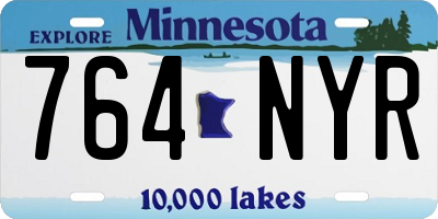 MN license plate 764NYR