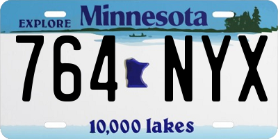 MN license plate 764NYX