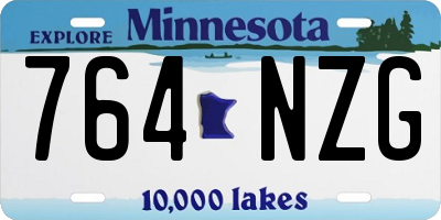MN license plate 764NZG