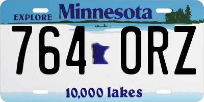 MN license plate 764ORZ