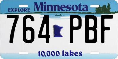 MN license plate 764PBF