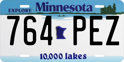 MN license plate 764PEZ