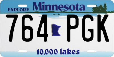 MN license plate 764PGK