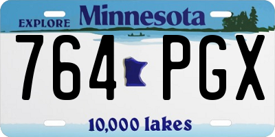 MN license plate 764PGX