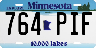 MN license plate 764PIF