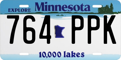 MN license plate 764PPK