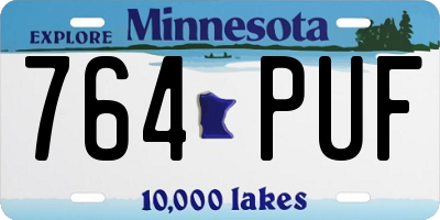 MN license plate 764PUF