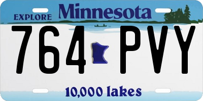 MN license plate 764PVY