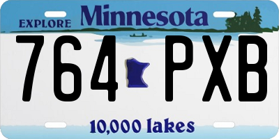 MN license plate 764PXB