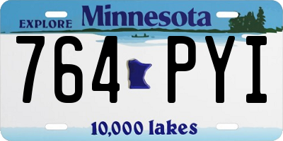 MN license plate 764PYI
