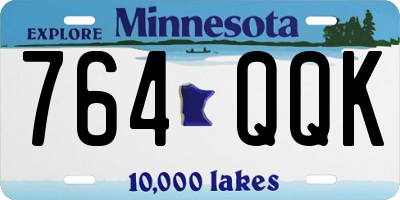MN license plate 764QQK