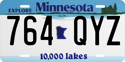 MN license plate 764QYZ