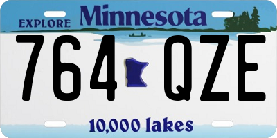 MN license plate 764QZE