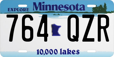 MN license plate 764QZR