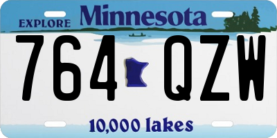 MN license plate 764QZW