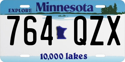 MN license plate 764QZX
