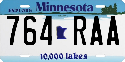 MN license plate 764RAA
