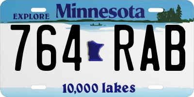 MN license plate 764RAB