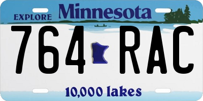 MN license plate 764RAC