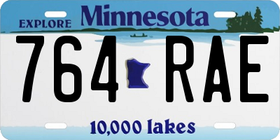 MN license plate 764RAE