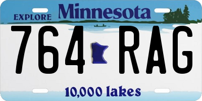 MN license plate 764RAG