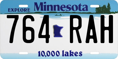 MN license plate 764RAH