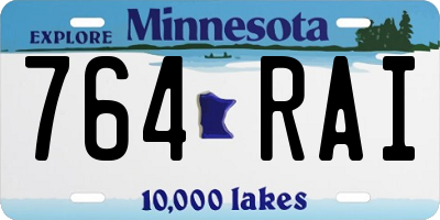 MN license plate 764RAI