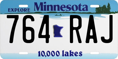 MN license plate 764RAJ