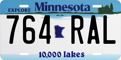 MN license plate 764RAL