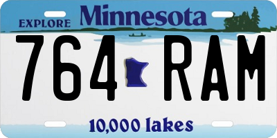 MN license plate 764RAM