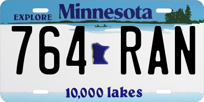 MN license plate 764RAN