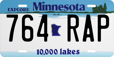 MN license plate 764RAP