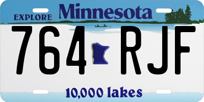 MN license plate 764RJF