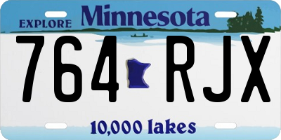 MN license plate 764RJX