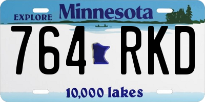 MN license plate 764RKD