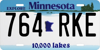 MN license plate 764RKE