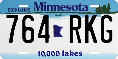 MN license plate 764RKG