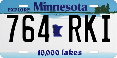 MN license plate 764RKI