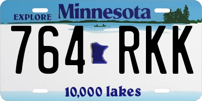 MN license plate 764RKK