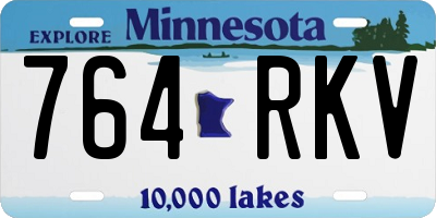 MN license plate 764RKV