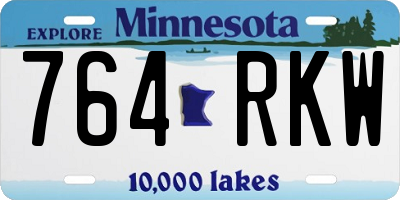 MN license plate 764RKW