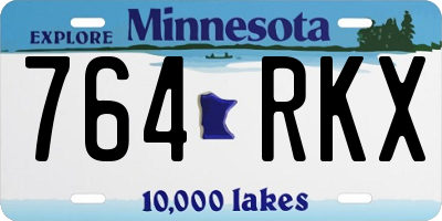 MN license plate 764RKX