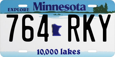 MN license plate 764RKY